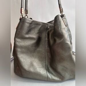 Coach Madison Phoebe Bronze Metallic Triple Compartment Large Bag with Hangtag